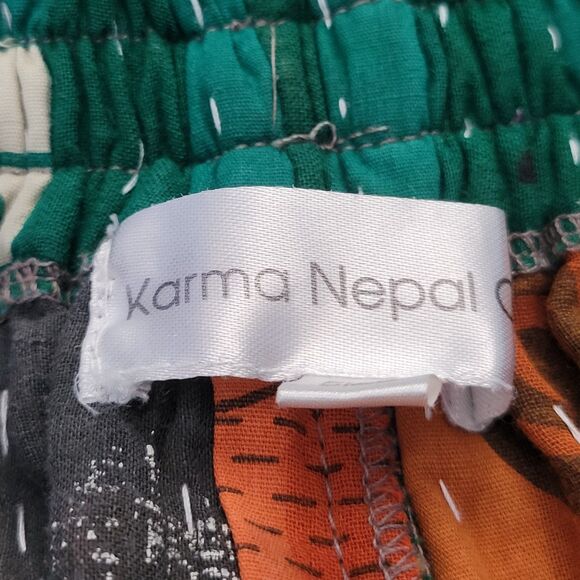 Karma Nepal Craft 100% Cotton Stitched Pattern Shorts With Pockets Free Size - Picture 9 of 12